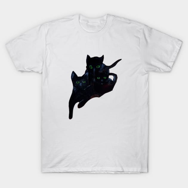 Black cats T-Shirt by PaintingsbyArlette